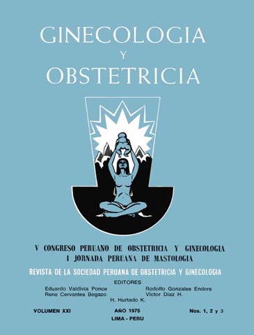 					Ver Vol. 21 Núm. 1-2-3 (1975): V Congreso Peruano de Obstetricia y Ginecología
				